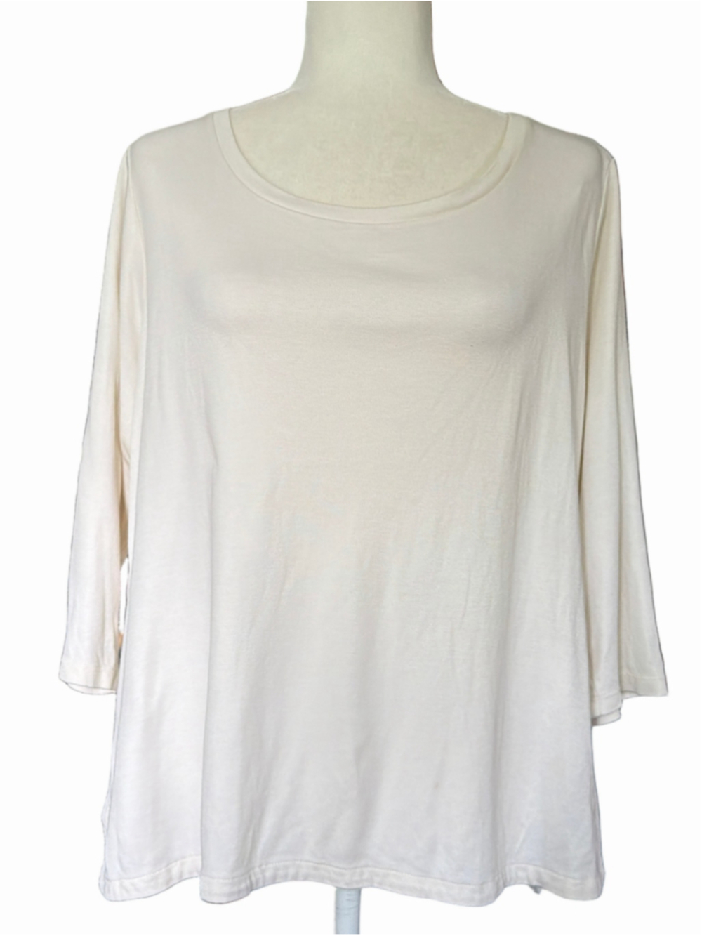 Women's Talbots Long Sleeve Tee Cream Size 1X